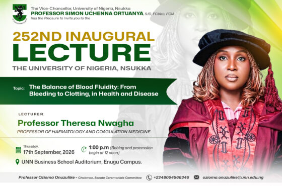 Join Today: UNN’s 252nd Inaugural Lecture on Blood Fluidity