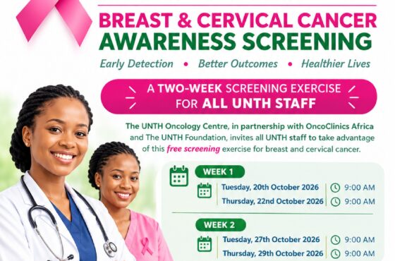 UNTH ANNOUNCES FREE BREAST AND CERVICAL CANCER SCREENING FOR STAFF TO MARK PINK OCTOBER 2026